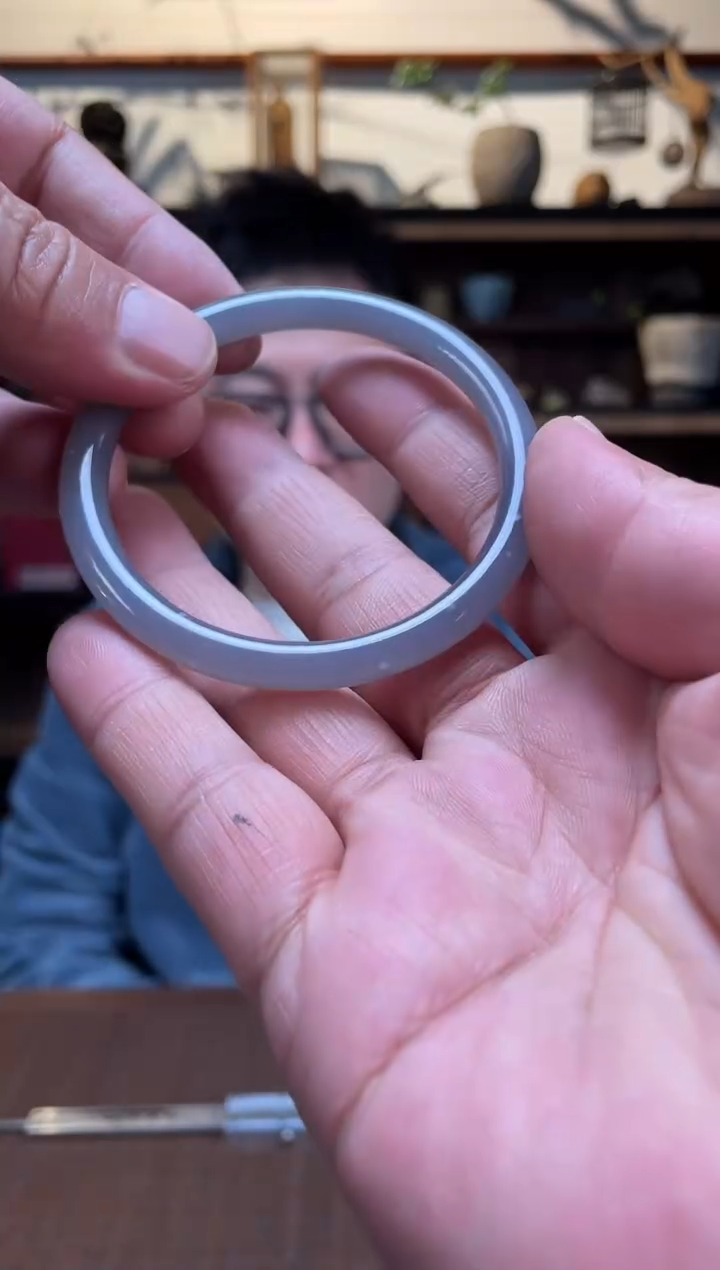 【闪购商品】和田玉手镯未镶嵌58#烟紫手镯YR