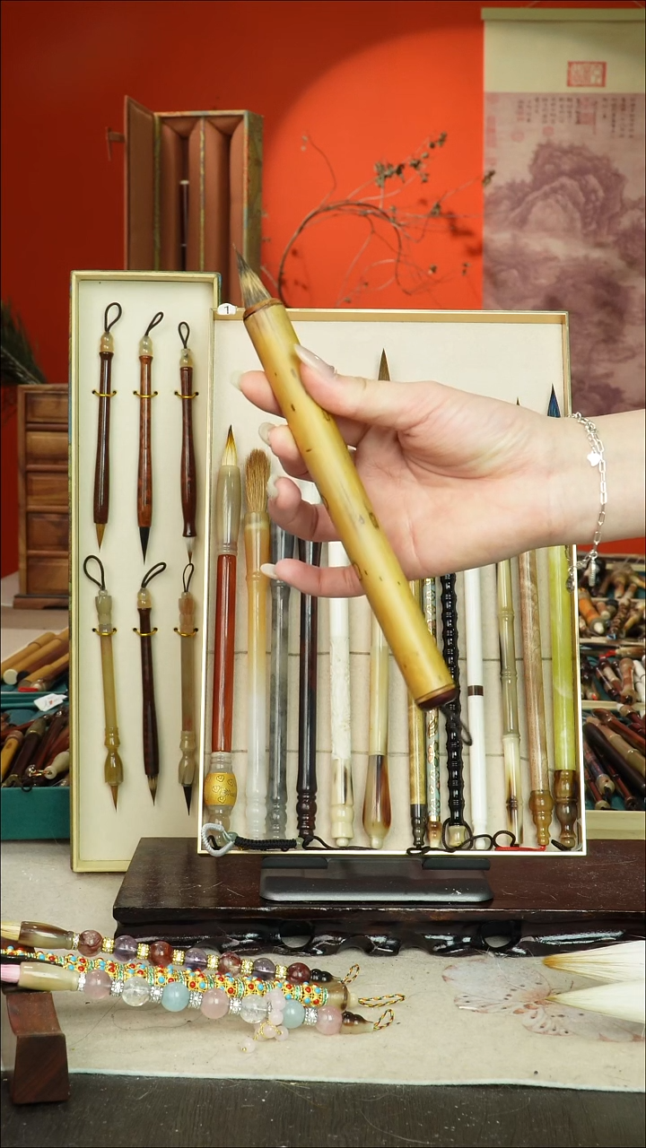 哎****子28号闪孤品高货毛笔链接 清水试笔 蘸墨不退