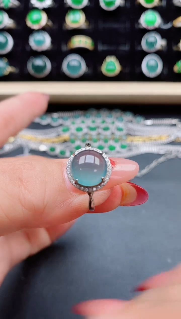 【闪购商品】翡翠戒指银S925镶嵌5080550