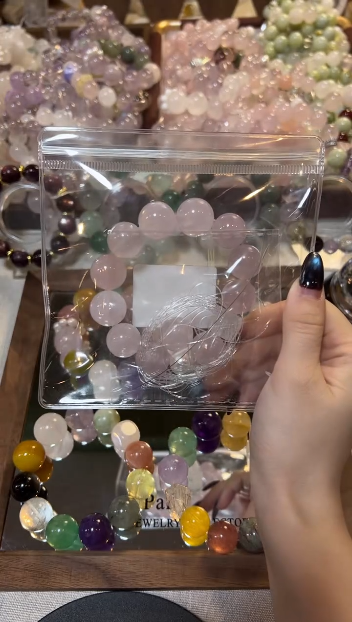 未镶嵌手串水晶粉水晶