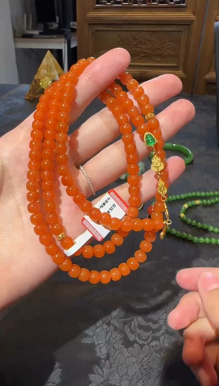 【闪购商品】南红玛瑙手串18K金镶嵌1