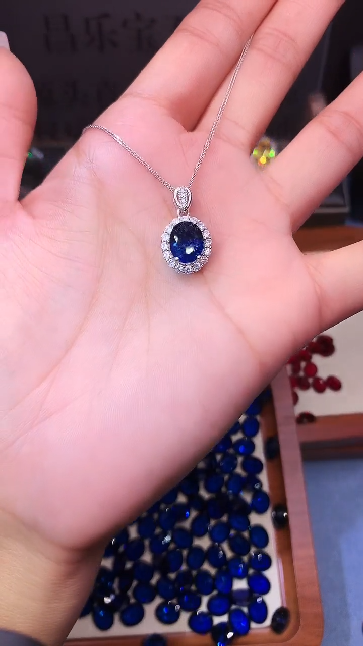 戒指蓝宝石银S925镶嵌........