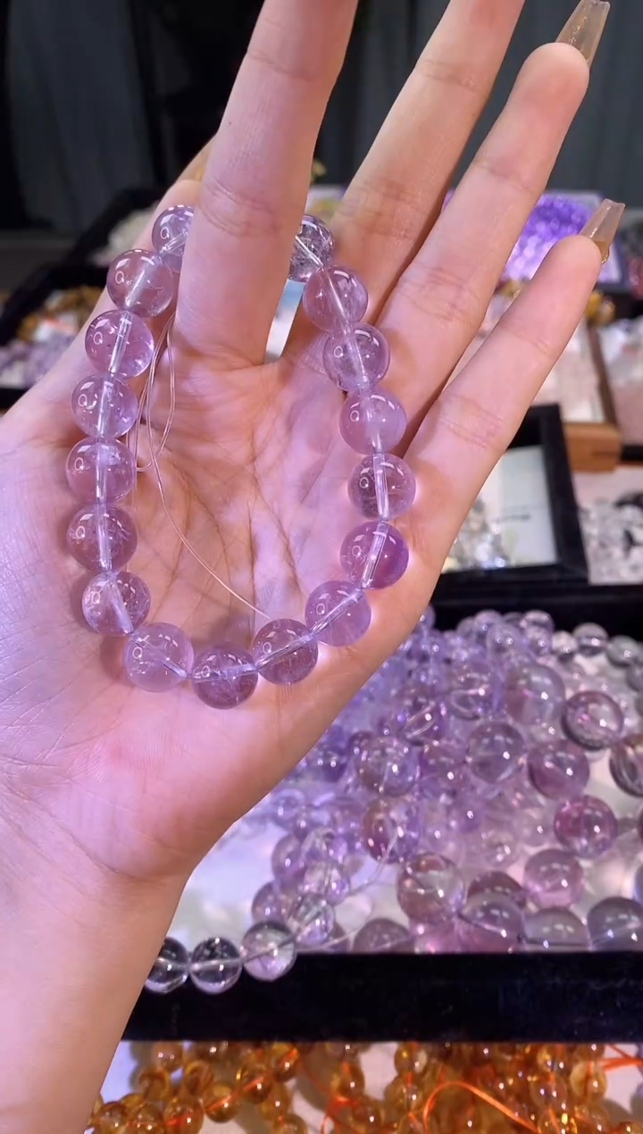 【闪购商品】水晶手链未镶嵌高品玻利维亚紫水晶11mm+