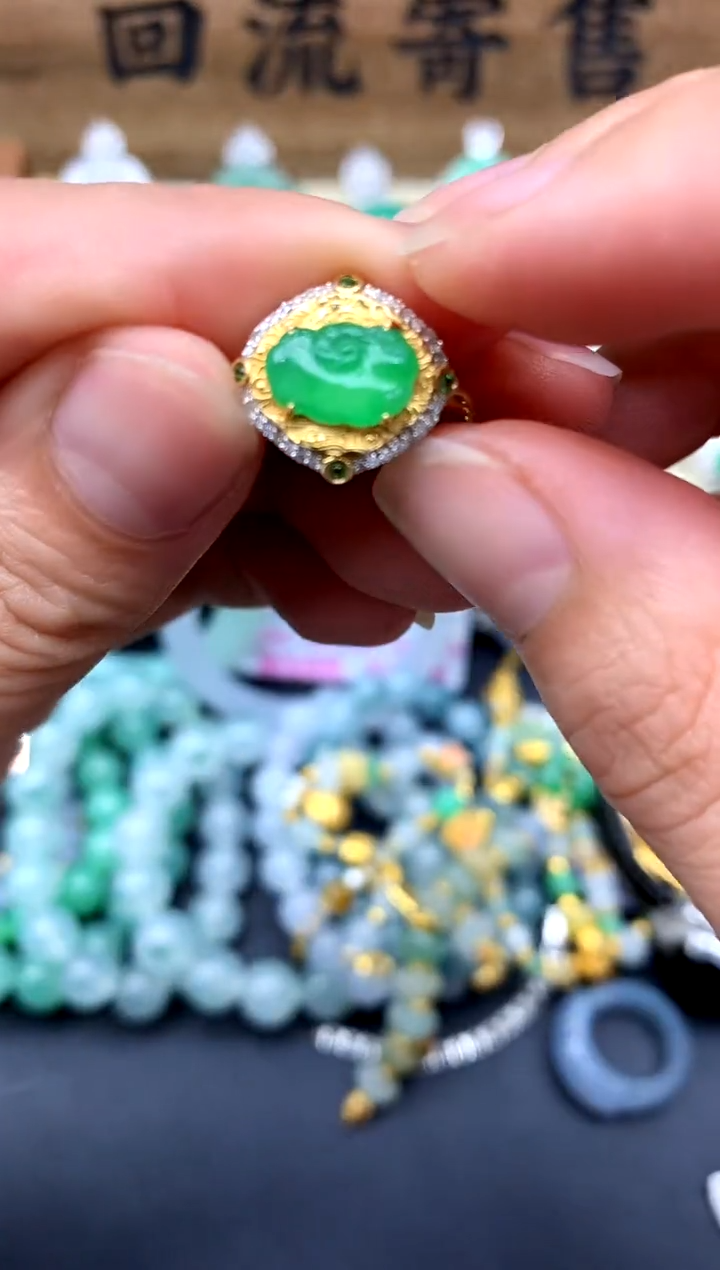 【闪购商品】翡翠戒指18K金镶嵌198-中国好珍宝