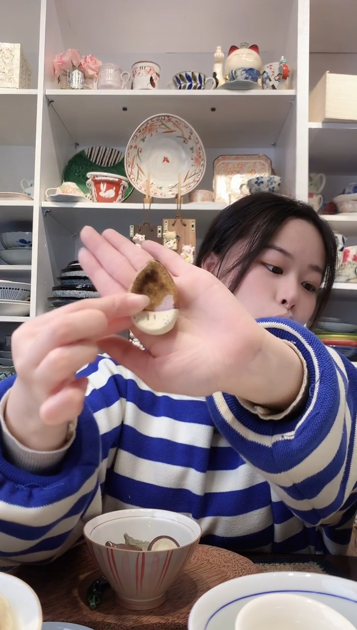 陶瓷【孤品】粗陶手作栗子公主筷架