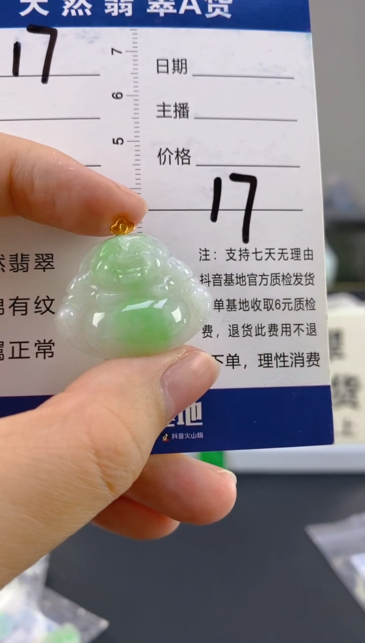 【闪购商品】翡翠颈饰18K金镶嵌天然A货翡翠