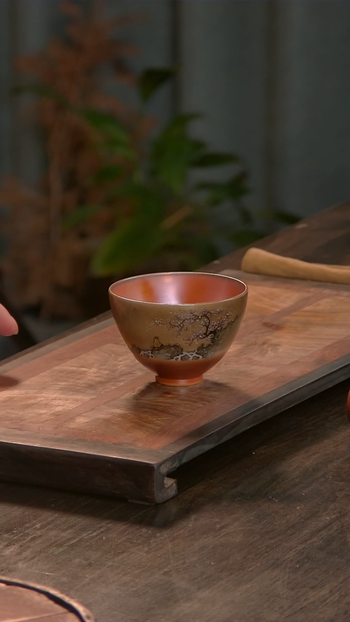 【闪购商品】杯42柴房陶瓷丨金红绘画单杯