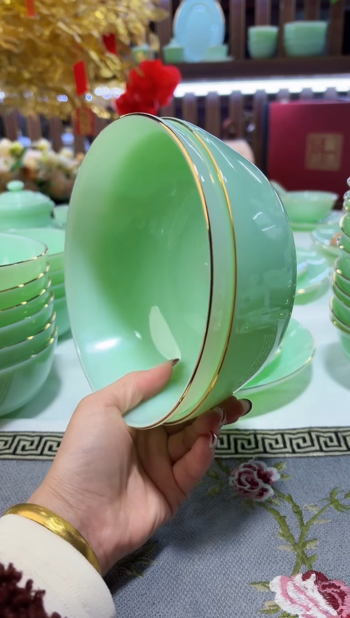 玉瓷6.5英寸面碗2个