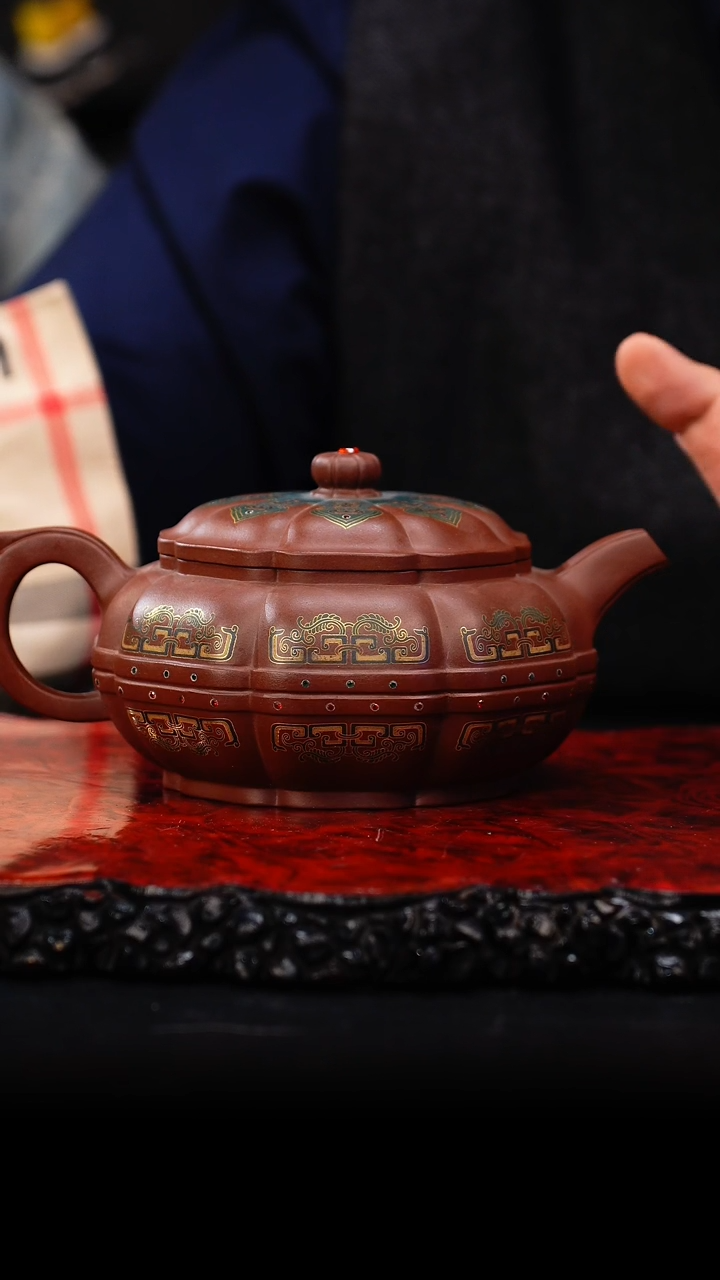 【闪购商品】紫砂茶壶14 八宝（镶金丝）,WJ,/////