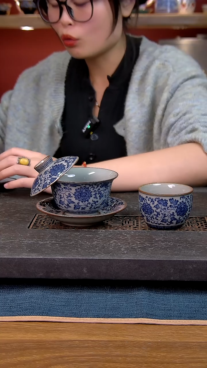 简装家用款2件套 老陶泥开片纹陶瓷茶具