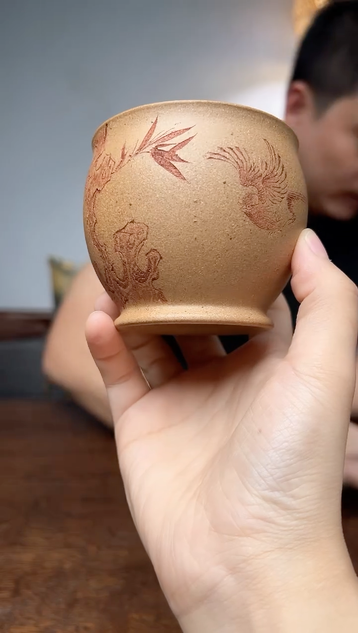 茶杯紫砂小鸟主人杯