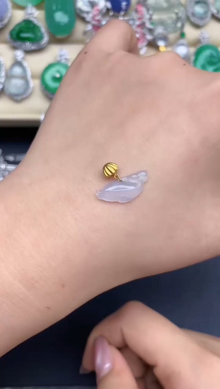 颈饰18K金镶嵌翡翠170-中国好珍宝