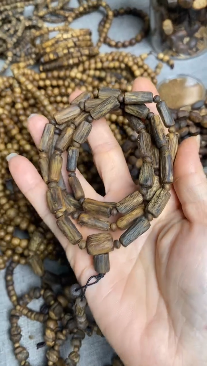 沉香手串树心油随型桶珠多圈手串21+多样性发一