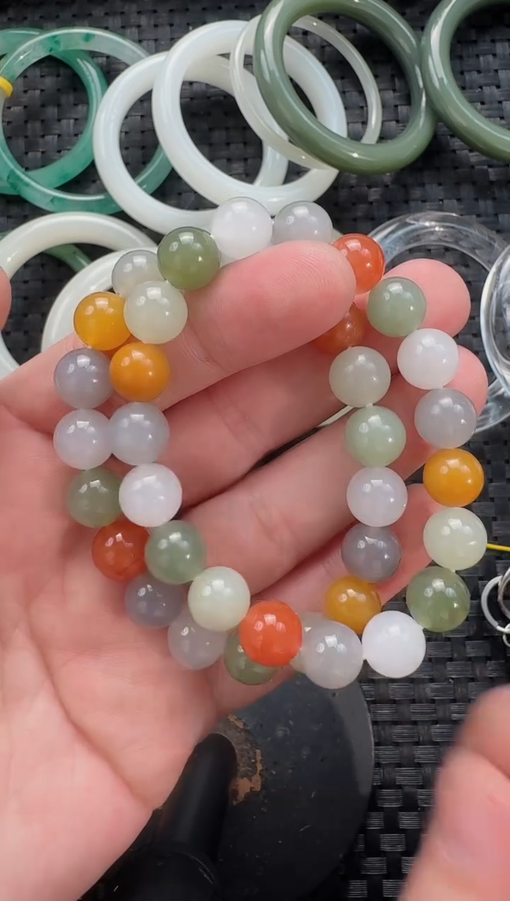 颈饰未镶嵌和田玉10mm多宝手串（多样性发货拍一发一）