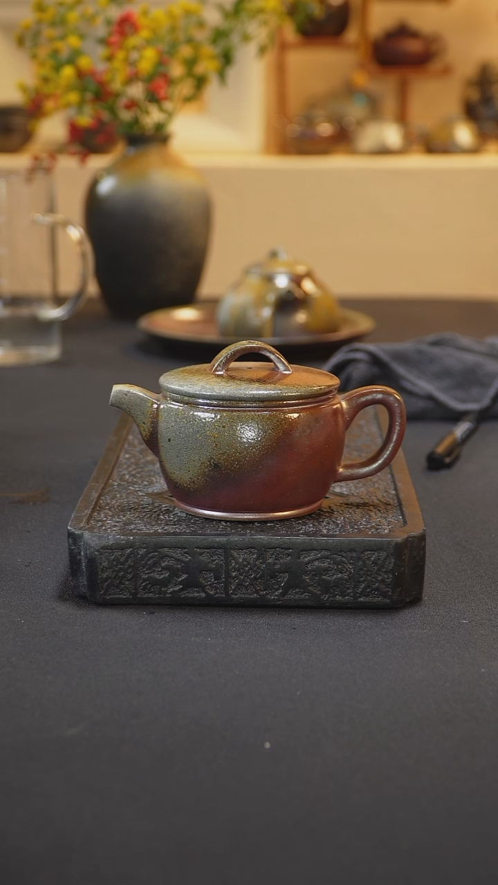 茶壶紫砂纯自然柴烧