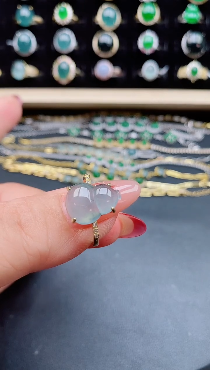 【闪购商品】翡翠戒指银S925镶嵌080550