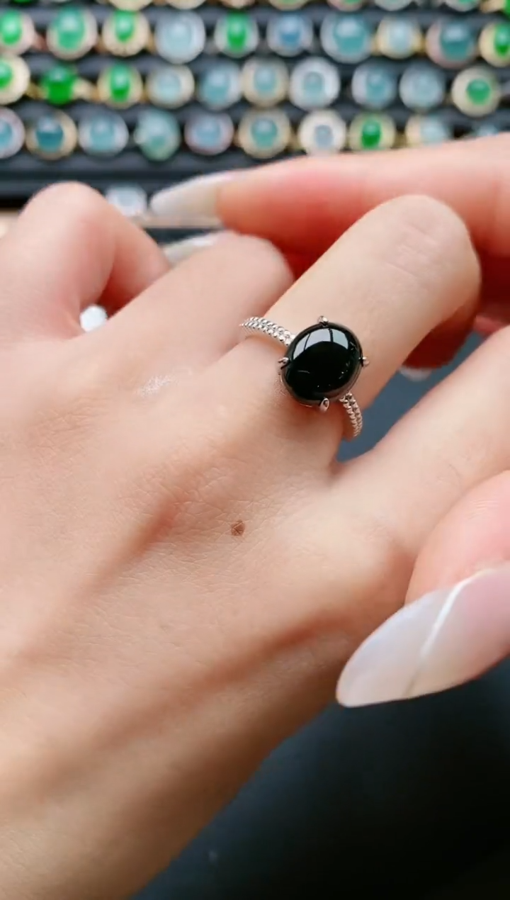 【闪购商品】翡翠戒指银S925镶嵌111111