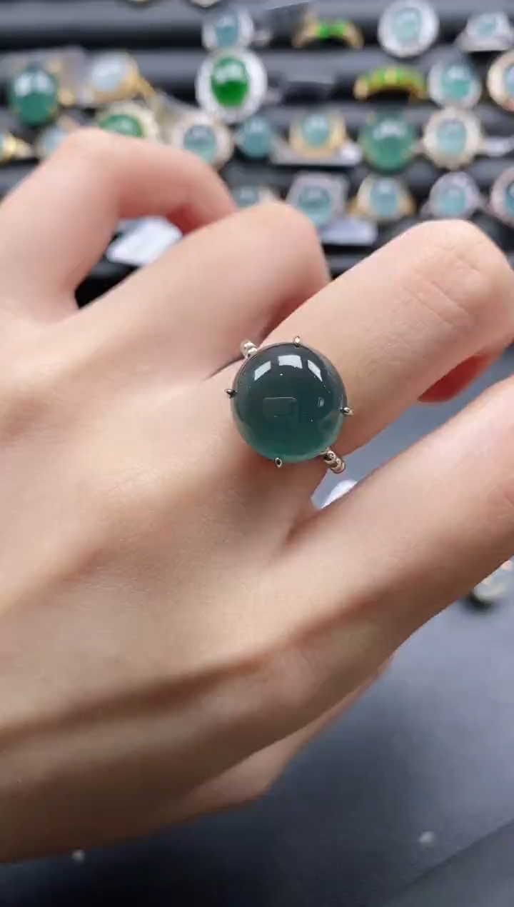 【闪购商品】翡翠戒指银S925镶嵌11111