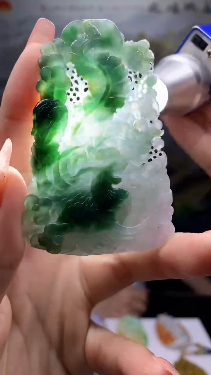 【闪购商品】定制翡翠未镶嵌1064ry-毛货挂件