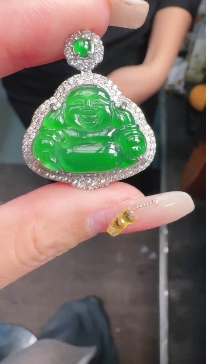 未镶嵌定制翡翠A货有轻微色差属于正常现象，佛公多样性发货1