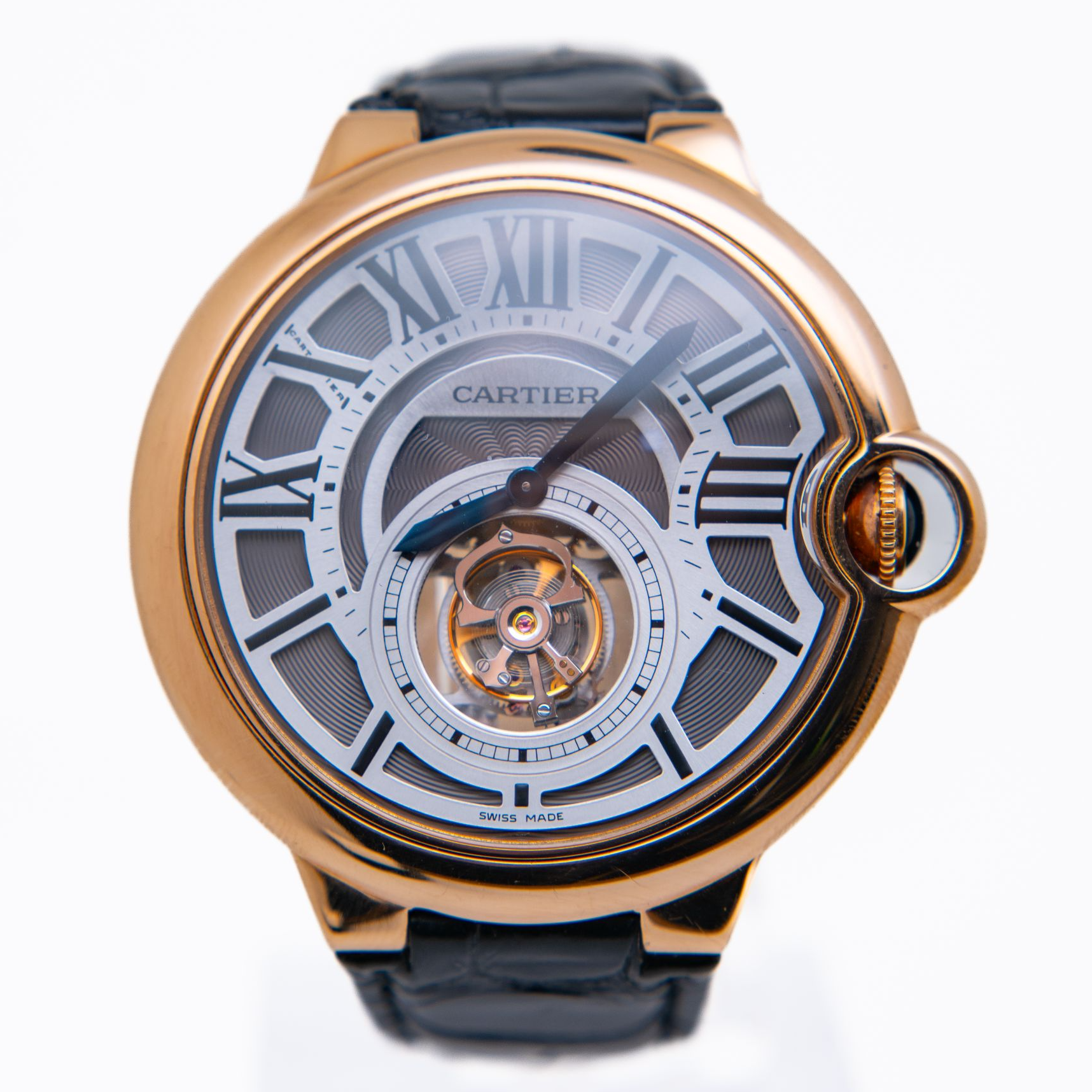 99新 Cartier/卡地亚 蓝气球W6920001 46玫瑰金时尚手动机械 单表