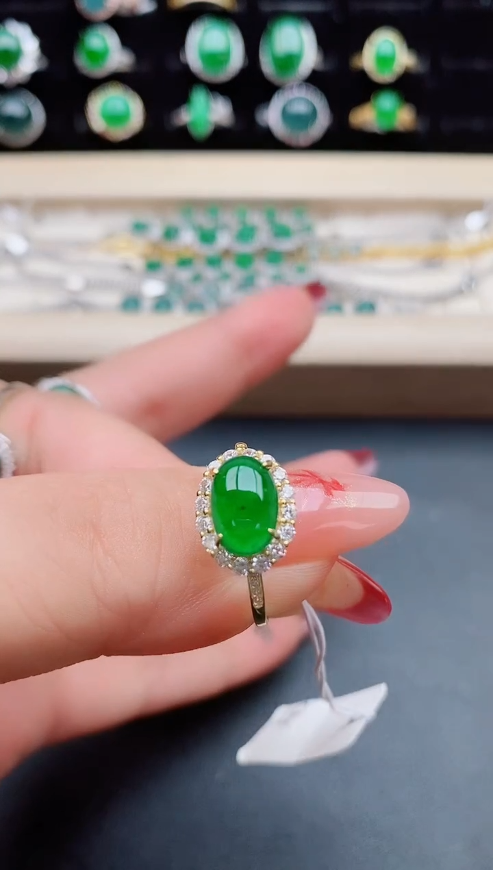 【闪购商品】翡翠戒指银S925镶嵌321312