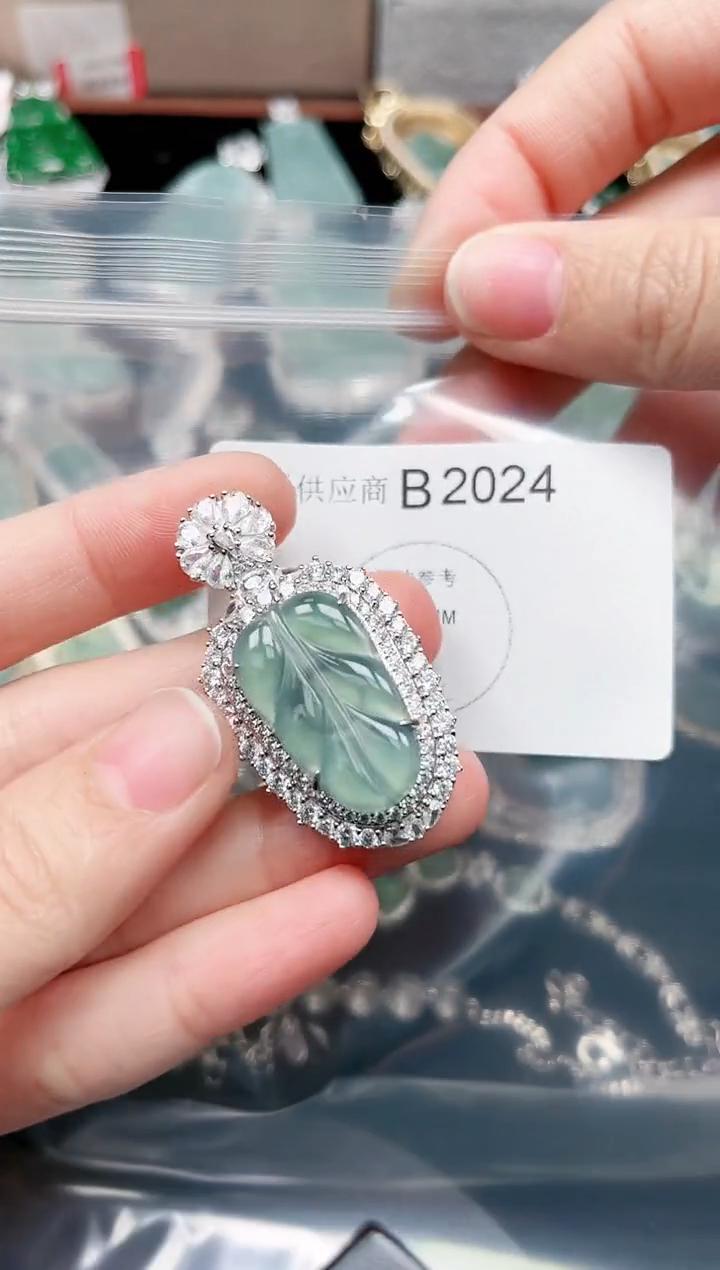 【闪购商品】翡翠颈饰未镶嵌赠皮绳2024