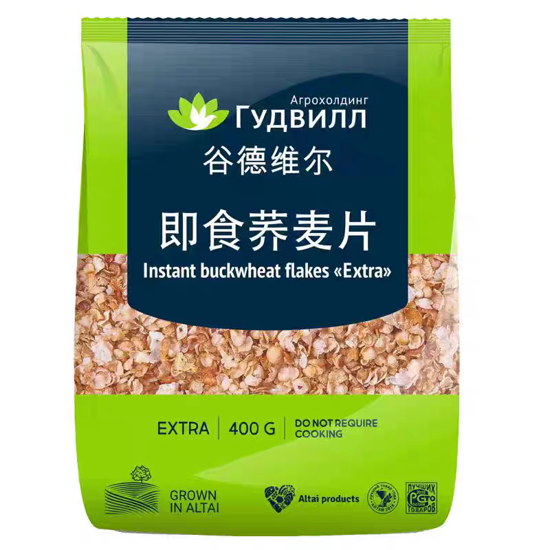 俄罗斯原装进口谷德维尔即食荞麦片400g*2袋