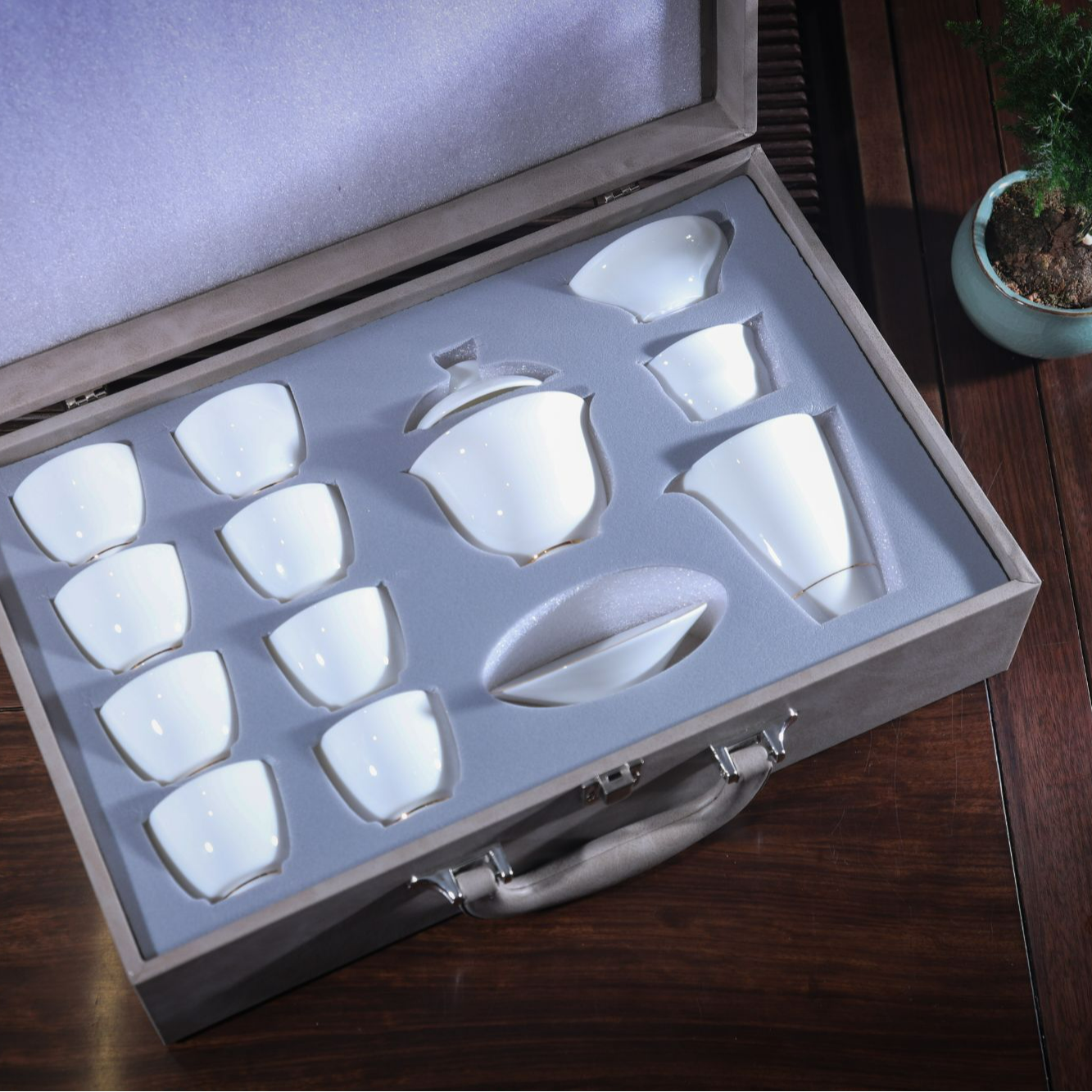 【新店福利 直播抽奖】羊脂玉茶具礼盒