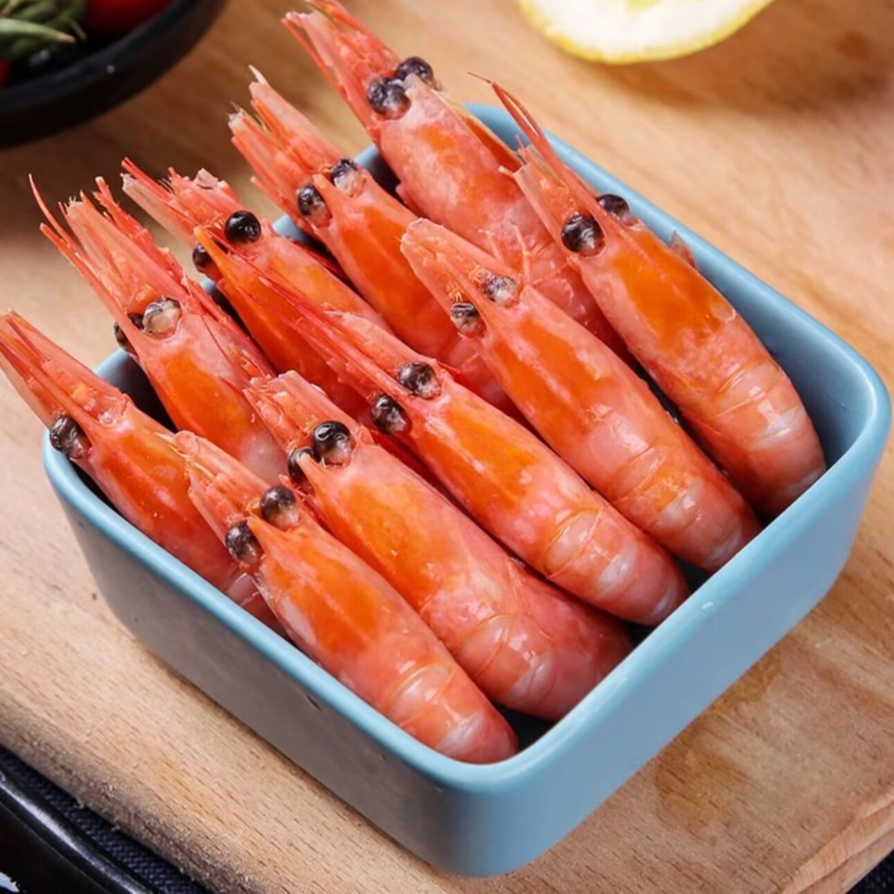 【小鱼儿】头籽北极甜虾 90-120规格 3斤/盒 280只左右少量黑头腹籽