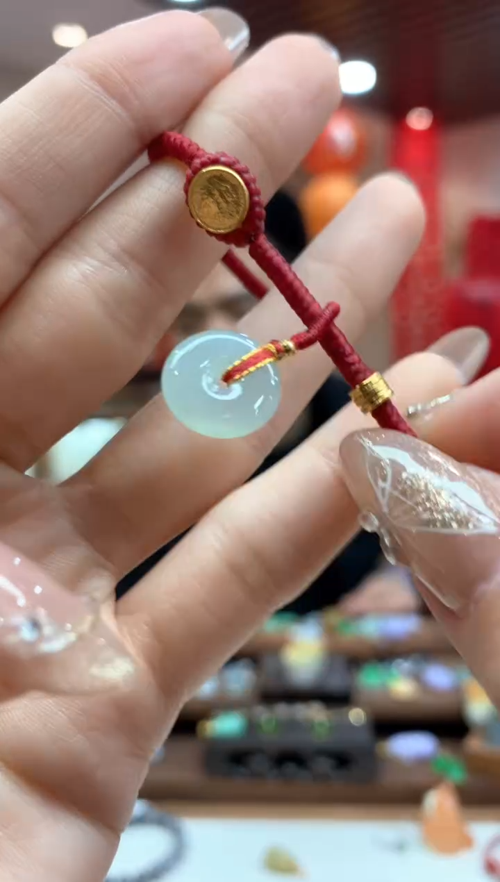 【闪购商品】翡翠手绳18K金镶嵌手绳