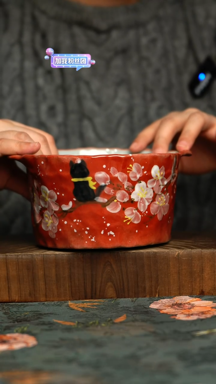 杯釉下彩手工手绘同款陶器