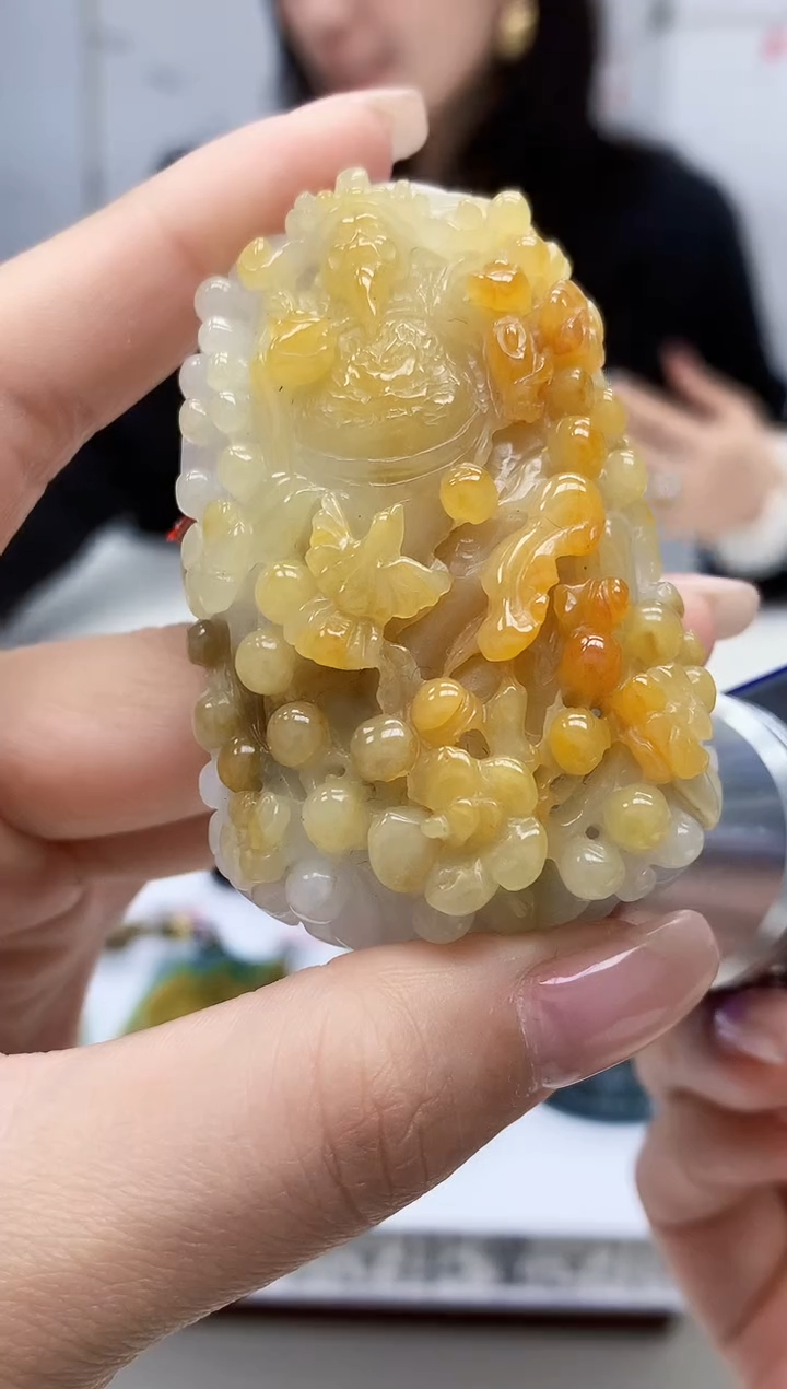 定制翡翠未镶嵌4852lr-毛货挂件赠珠链64