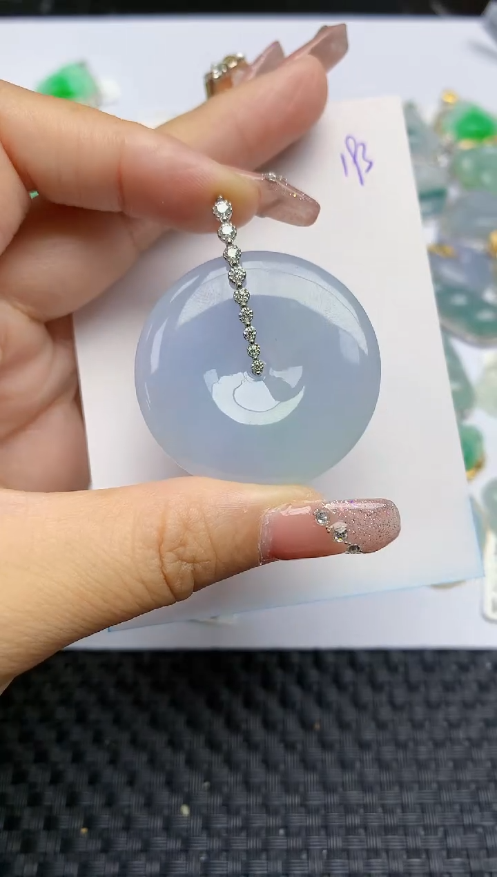 【闪购商品】翡翠颈饰18K金镶嵌天然A货翡翠 193