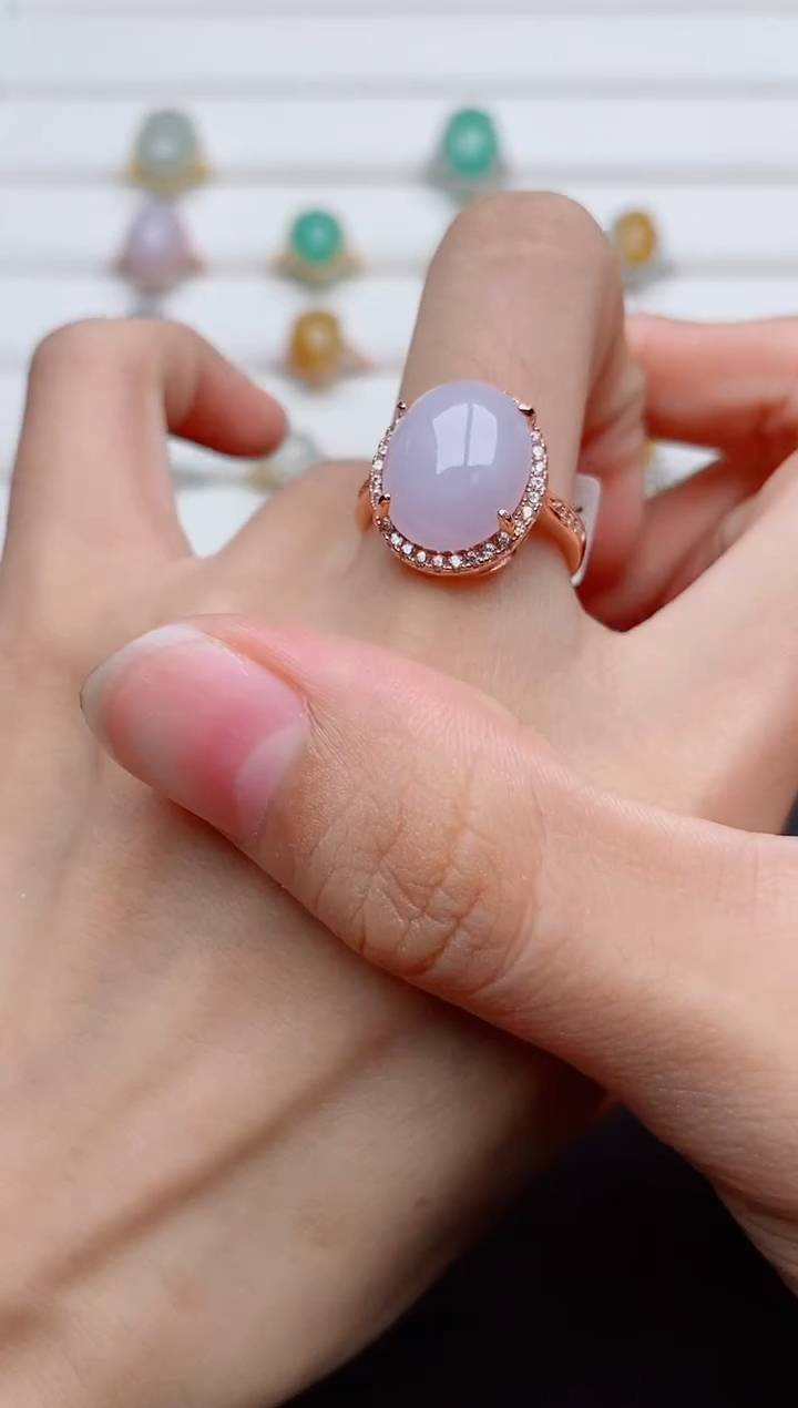 银S925镶嵌戒指翡翠1