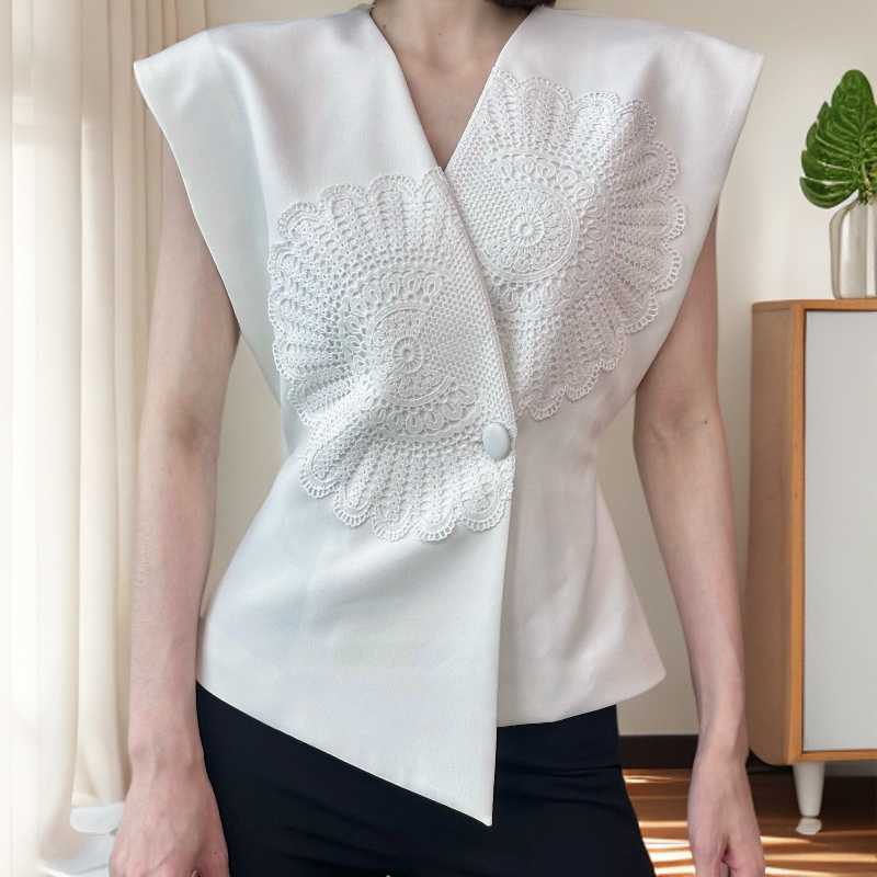 【十六原创】直角肩图腾花纹上衣高腰裤子修身显瘦35204/91640