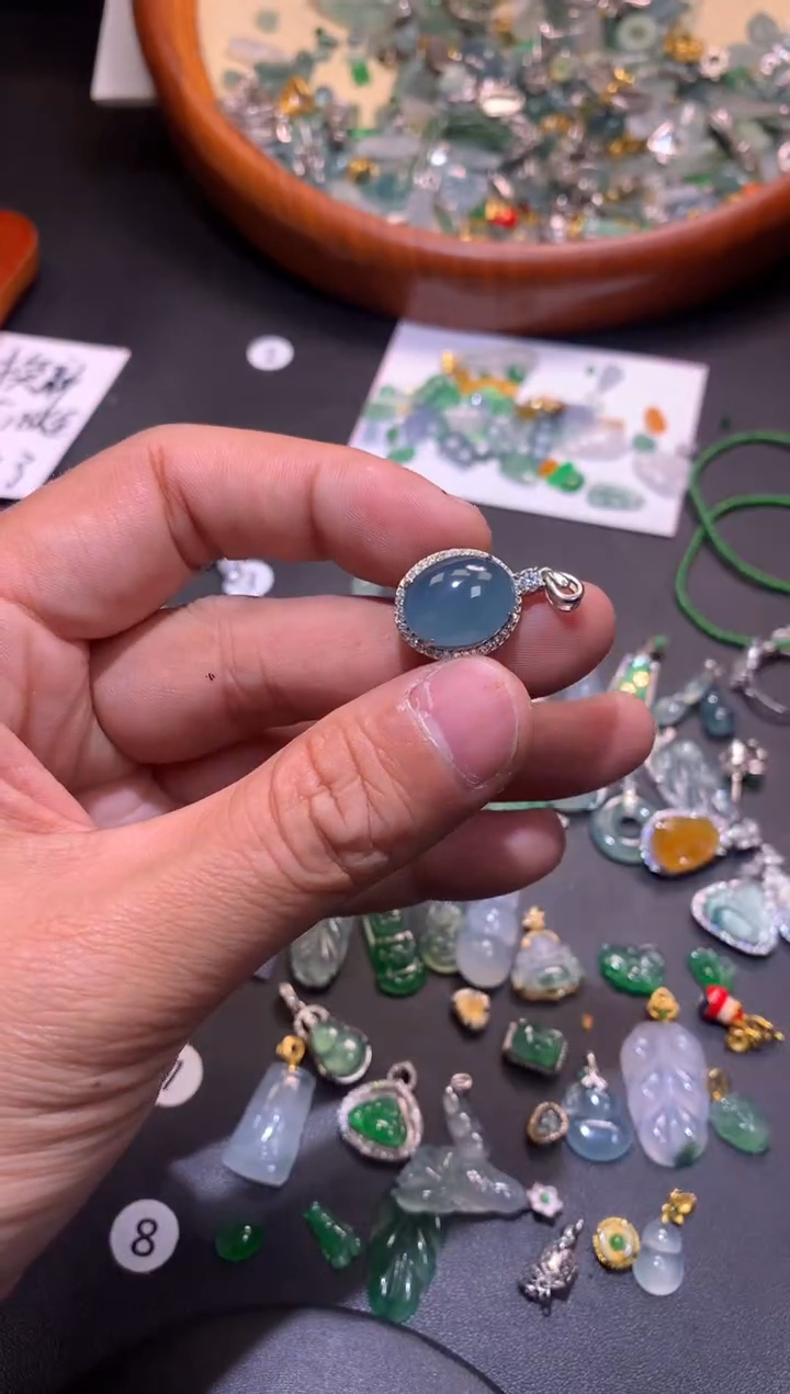 【闪购商品】翡翠吊坠(不含链)银S925镶嵌1