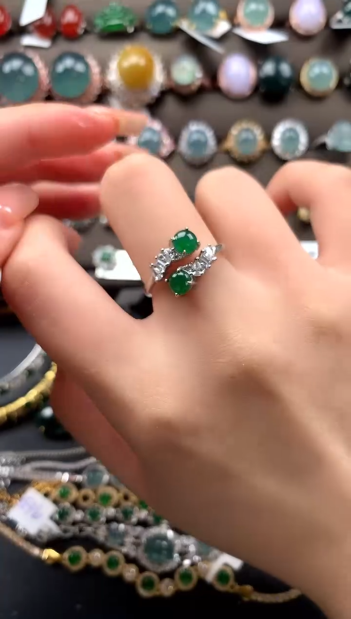 【闪购商品】翡翠戒指银S925镶嵌5124124