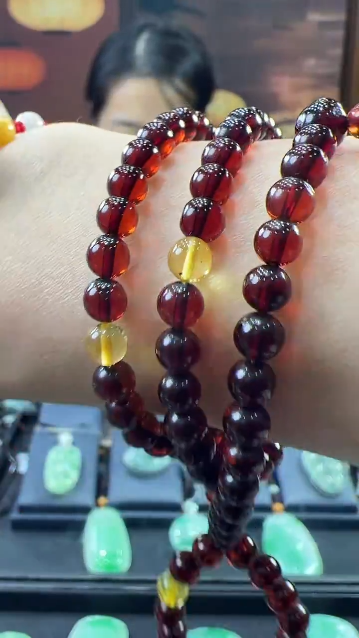 裸石琥珀未镶嵌手串