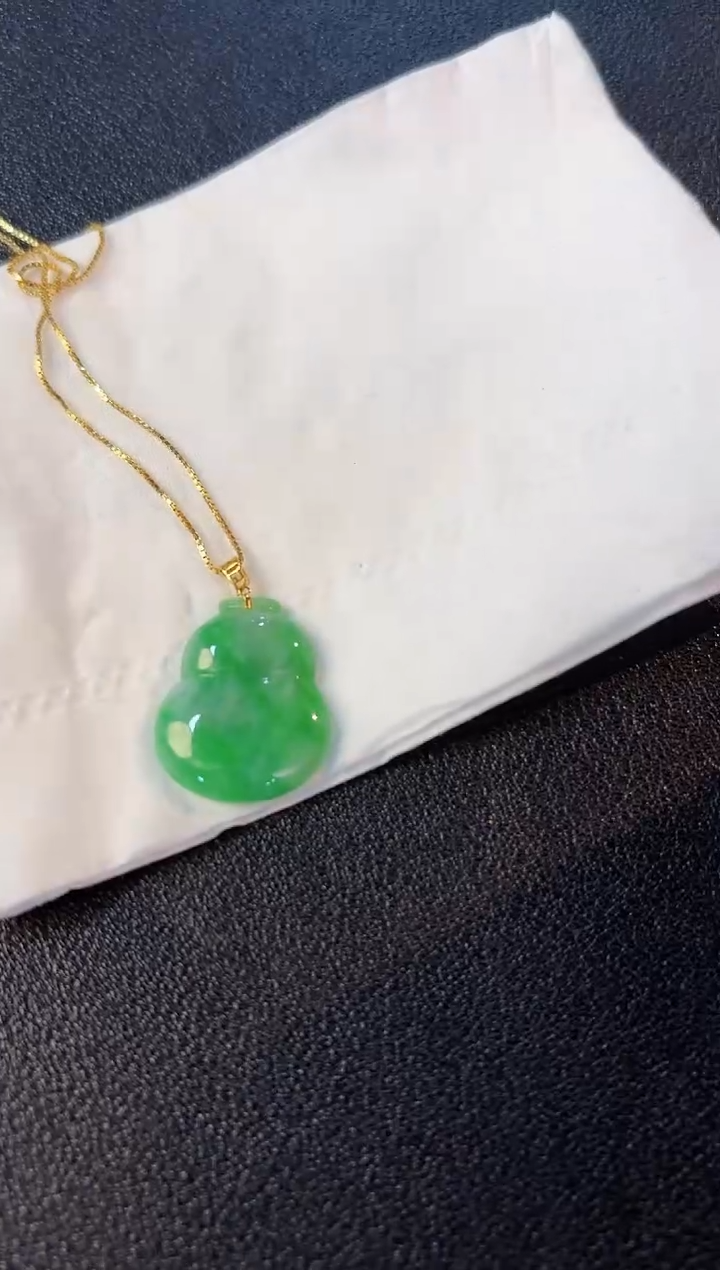 【闪购商品】翡翠吊坠(不含链)18K金镶嵌 缅料A货/支持复检/一件