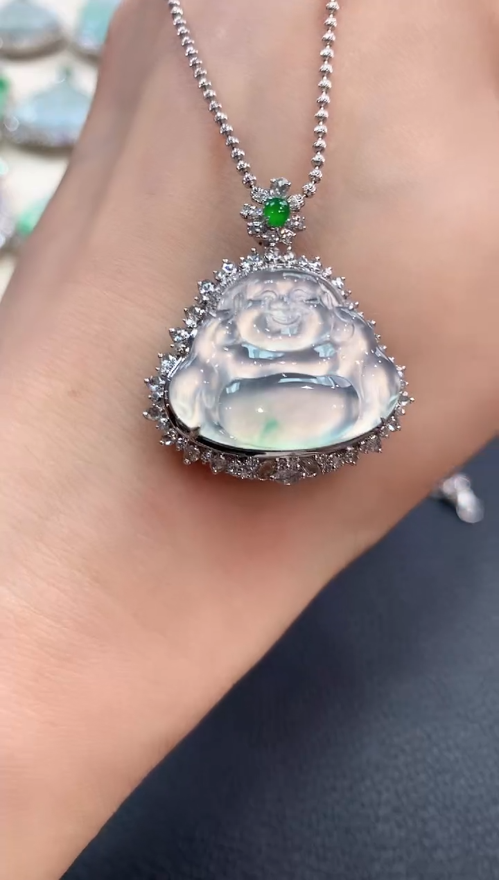 【闪购商品】翡翠吊坠(不含链)18K金镶嵌n25       