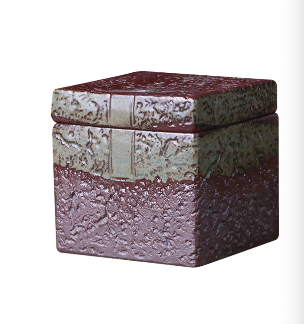 老陶泥方形存茶罐醒茶叶罐