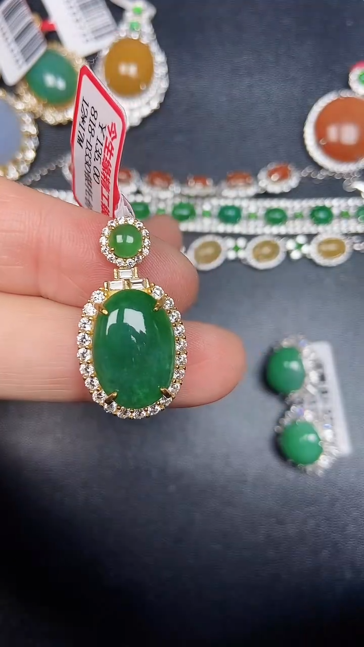 银S925镶嵌戒指翡翠3790