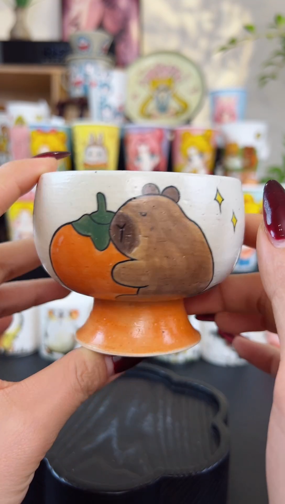 【闪购商品】摆件笙笙漫 手工手绘陶瓷杯杯