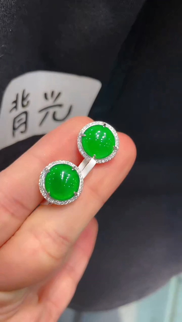 【闪购商品】翡翠颈饰银S925镶嵌Z70耳钉