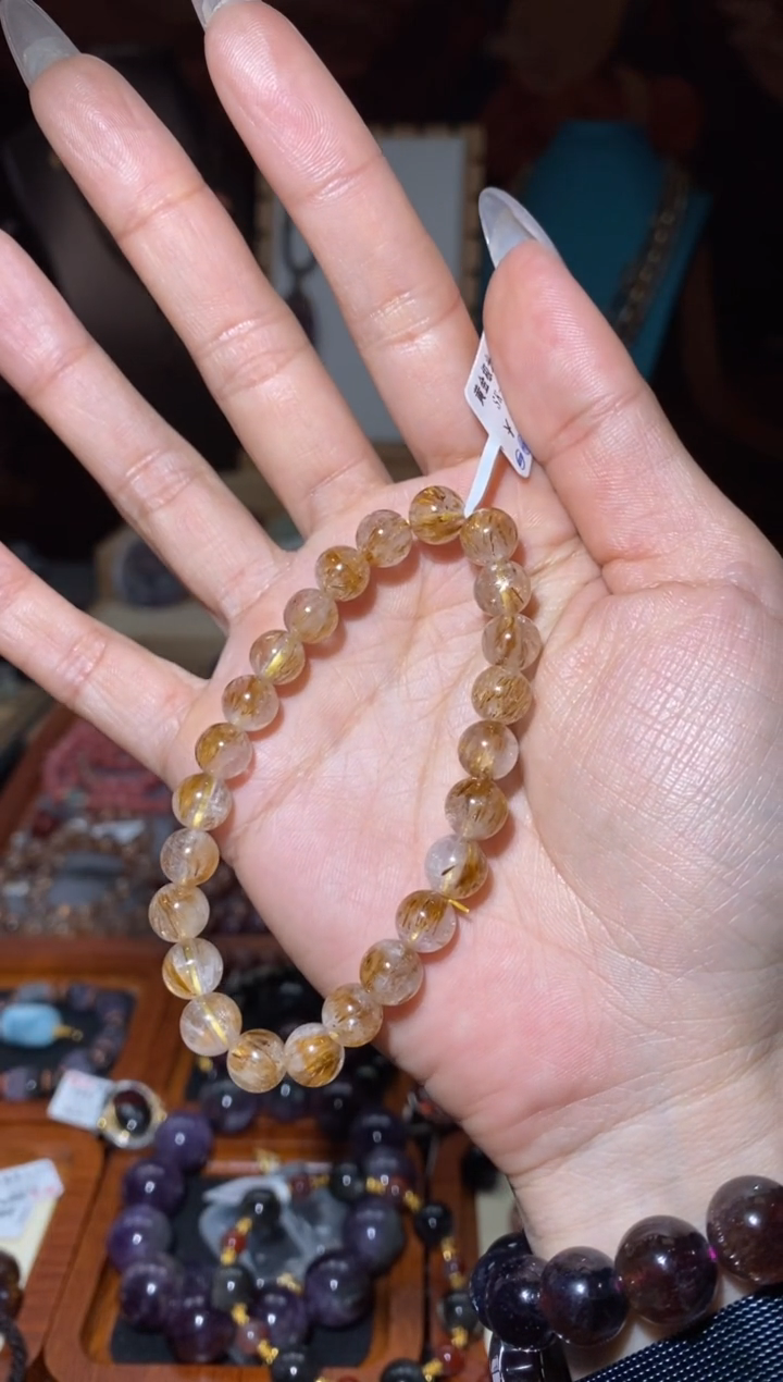 【闪购商品】水晶手串未镶嵌极光金多多8+mm