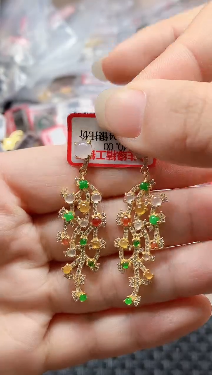 银S925镶嵌戒指翡翠天然A货缅甸翡翠