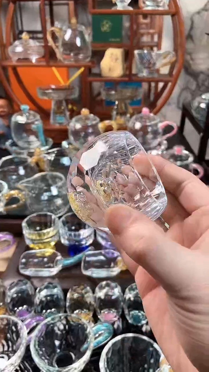 【闪购商品】金箔水晶小多面茶碗单个装