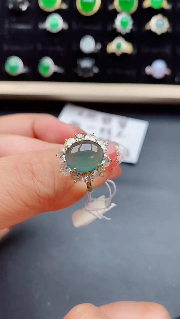 【闪购商品】翡翠戒指银S925镶嵌850800