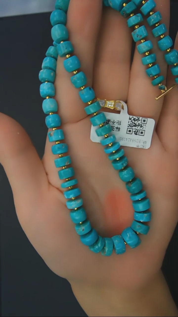 【闪购商品】绿松石项链银S925镶嵌发货一件